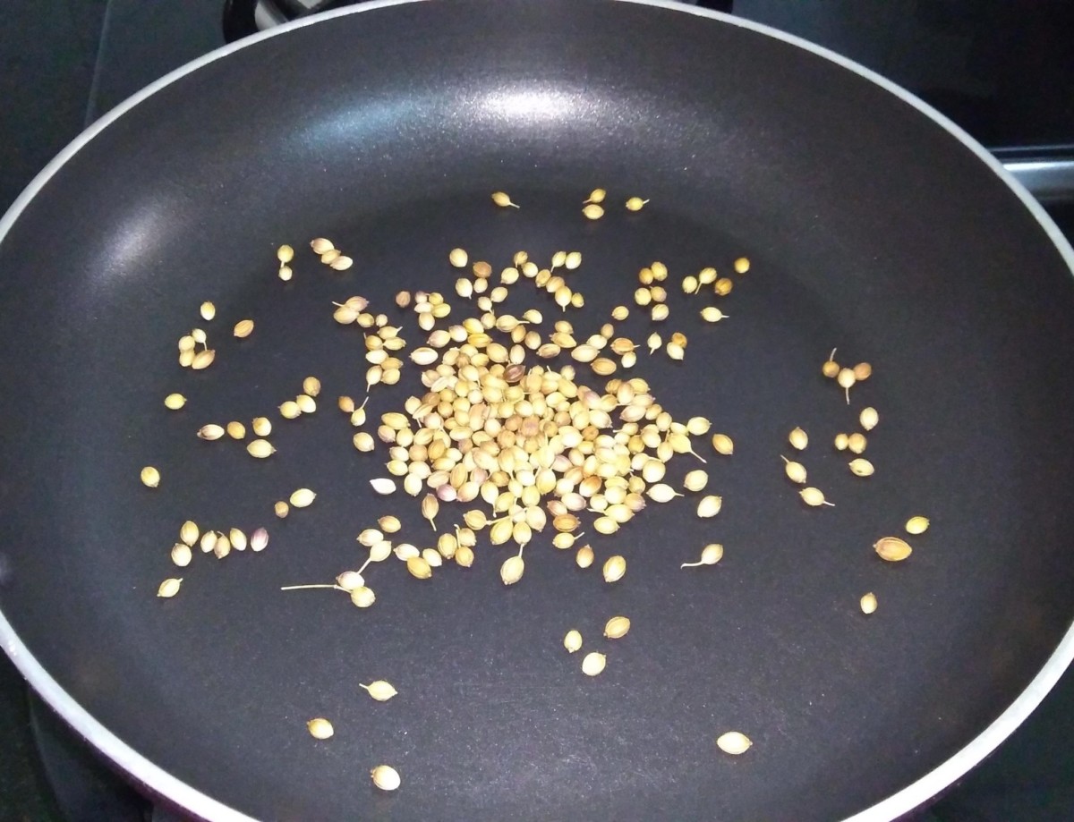 Dry roast coriander seeds