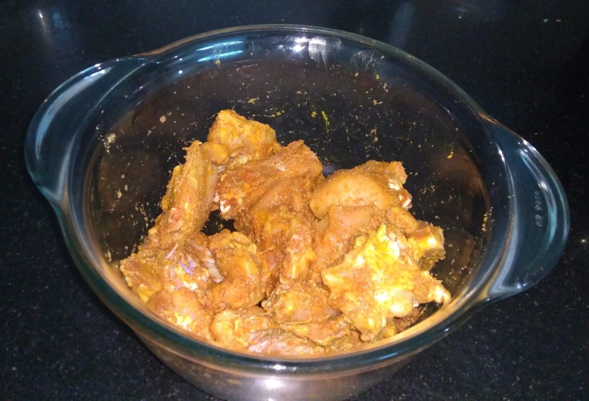 Marinate chicken with all spices and lime juice