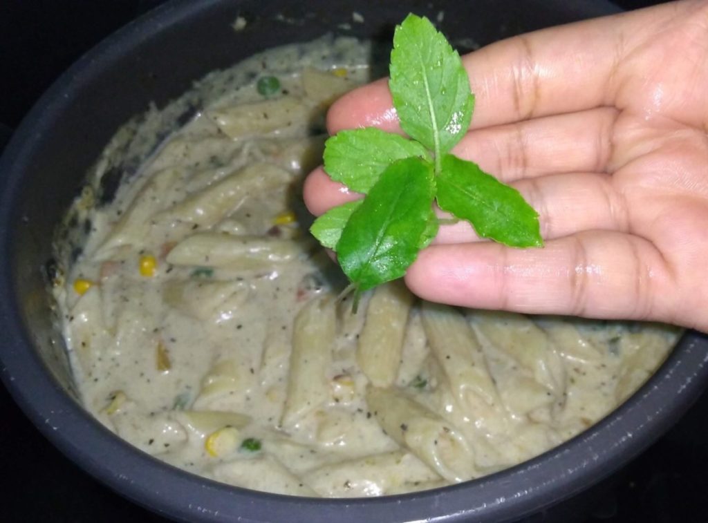 Add basil leaves