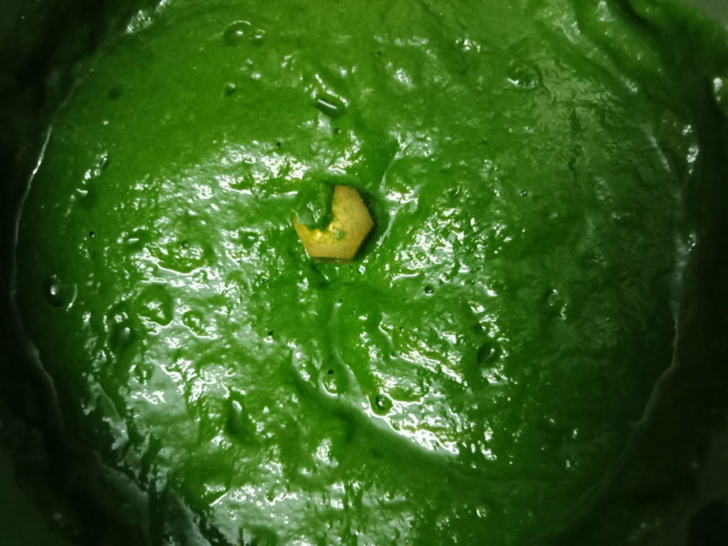 Puree the blanched palak