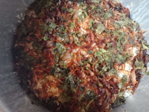 Remove the sealed lid, biryani is ready to serve