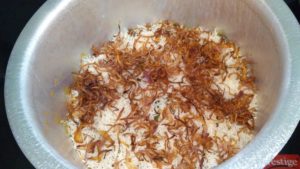 Add half the quantity of fried onions