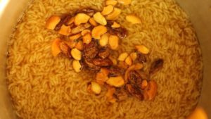 Add the dry fruits with ghee